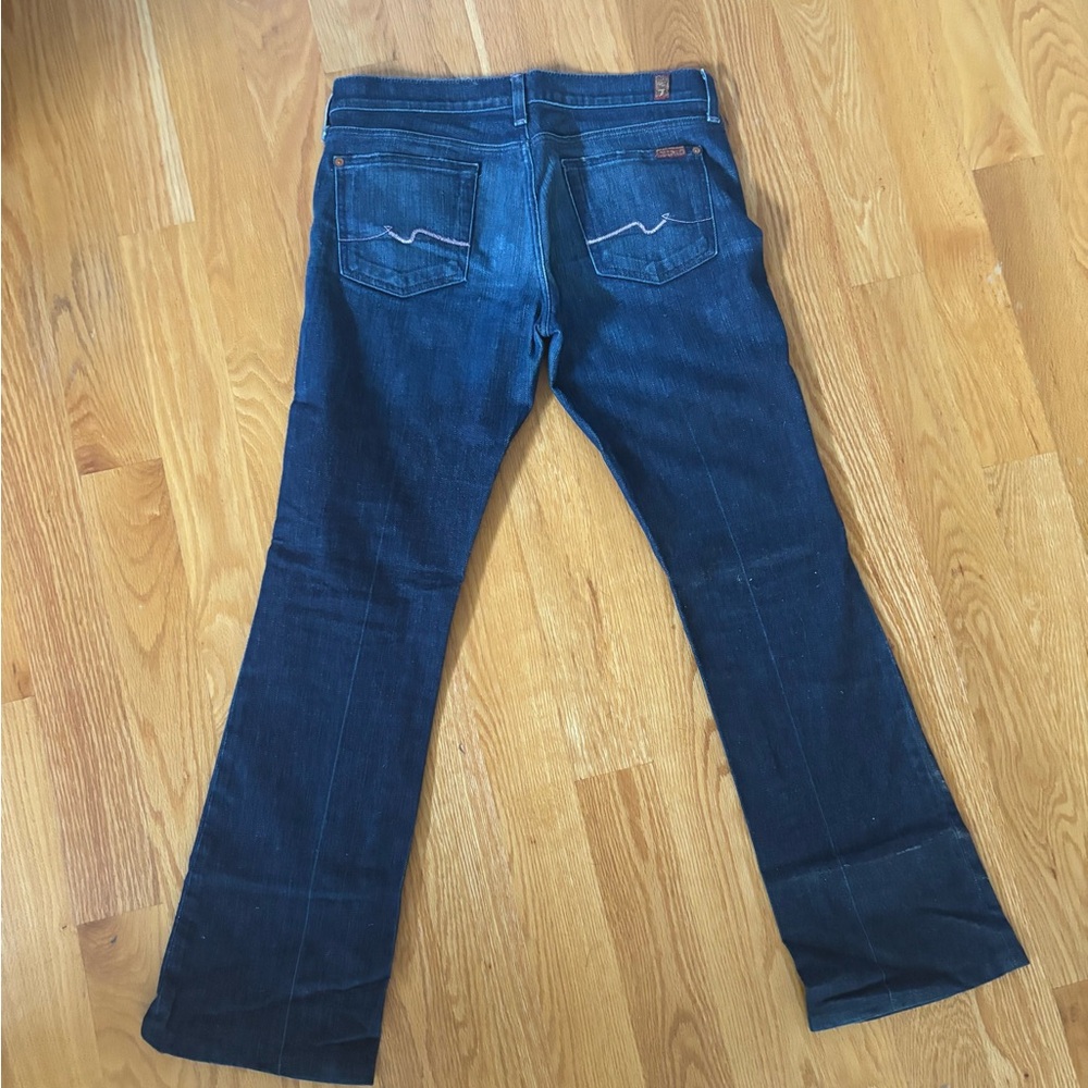 7 For All Mankind Dark Blue Straight Leg Jeans